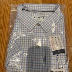 Blue and White Gingham Dress Shirt